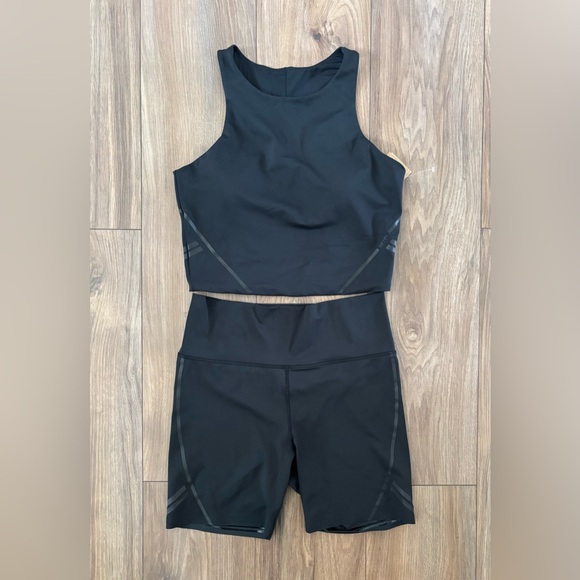 aim’n Pants - Aim’n Elevate Core Women's Black Athletic Sports Bralette and Short Set Large